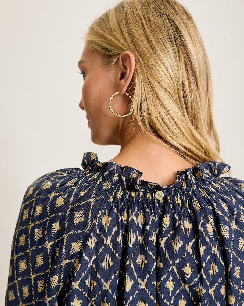 Tommy Bahama Featured - Diamond Cay Smocked Peasant Top