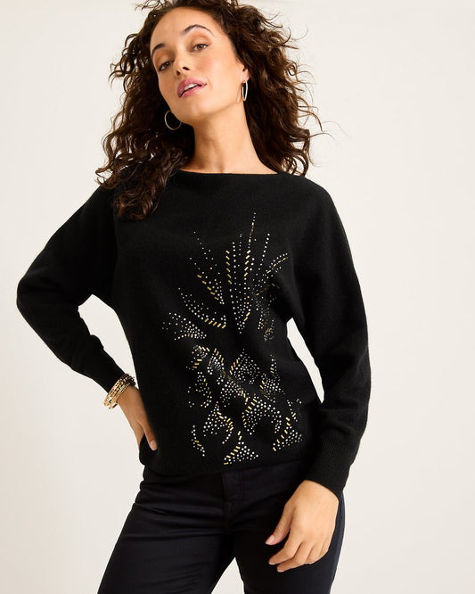 Tommy Bahama Great Value - Embellished Pineapple Cashmere-Blend Sweater
