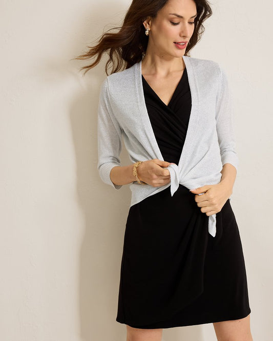 Tommy Bahama Essential - Addison Shimmer Linen-Blend Cardigan