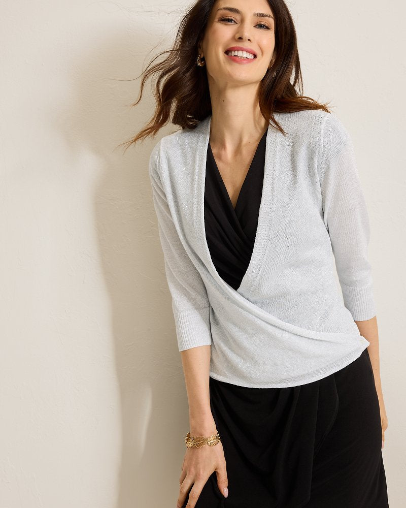 Tommy Bahama Essential - Addison Shimmer Linen-Blend Cardigan