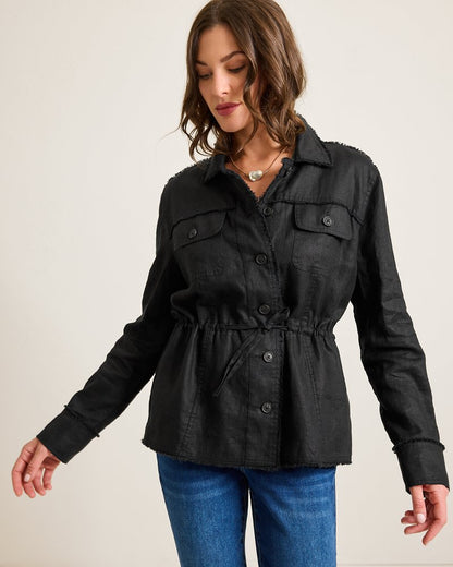 Tommy Bahama Exclusive - Two Palms Linen Raw-Edge Utility Jacket