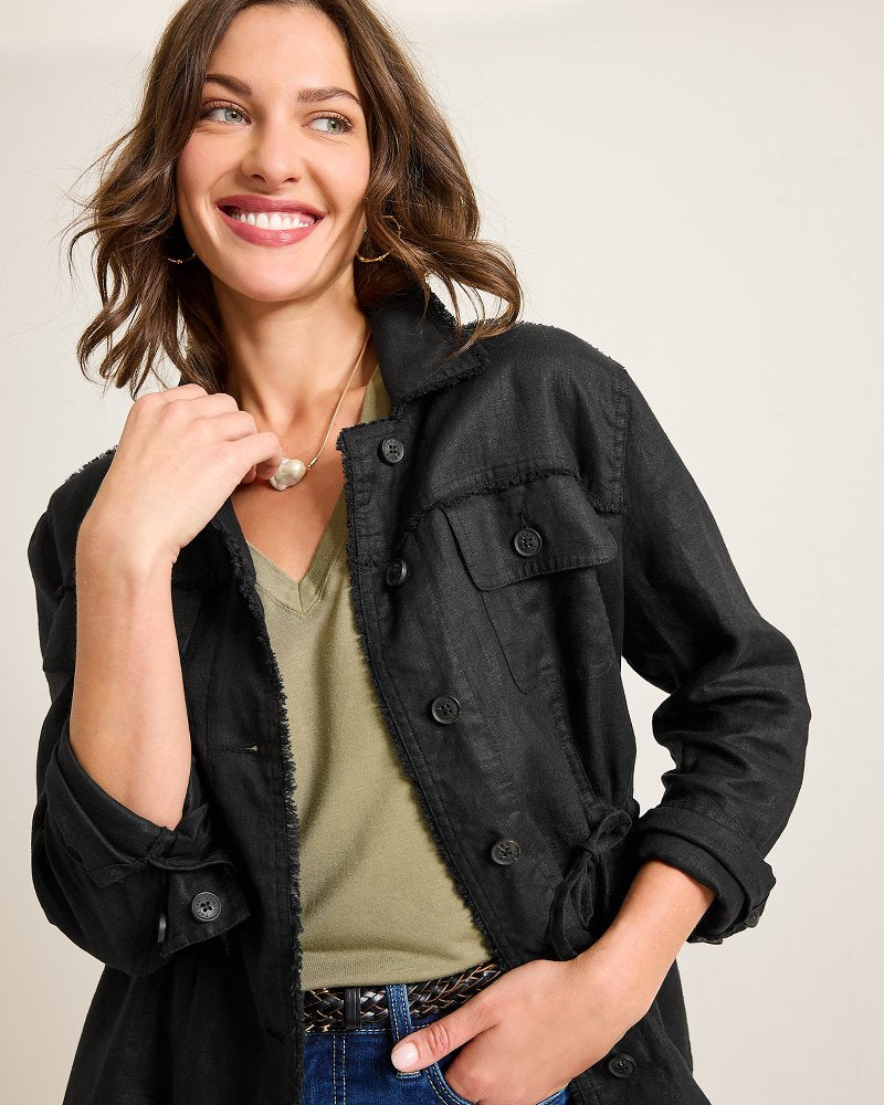 Tommy Bahama Exclusive - Two Palms Linen Raw-Edge Utility Jacket