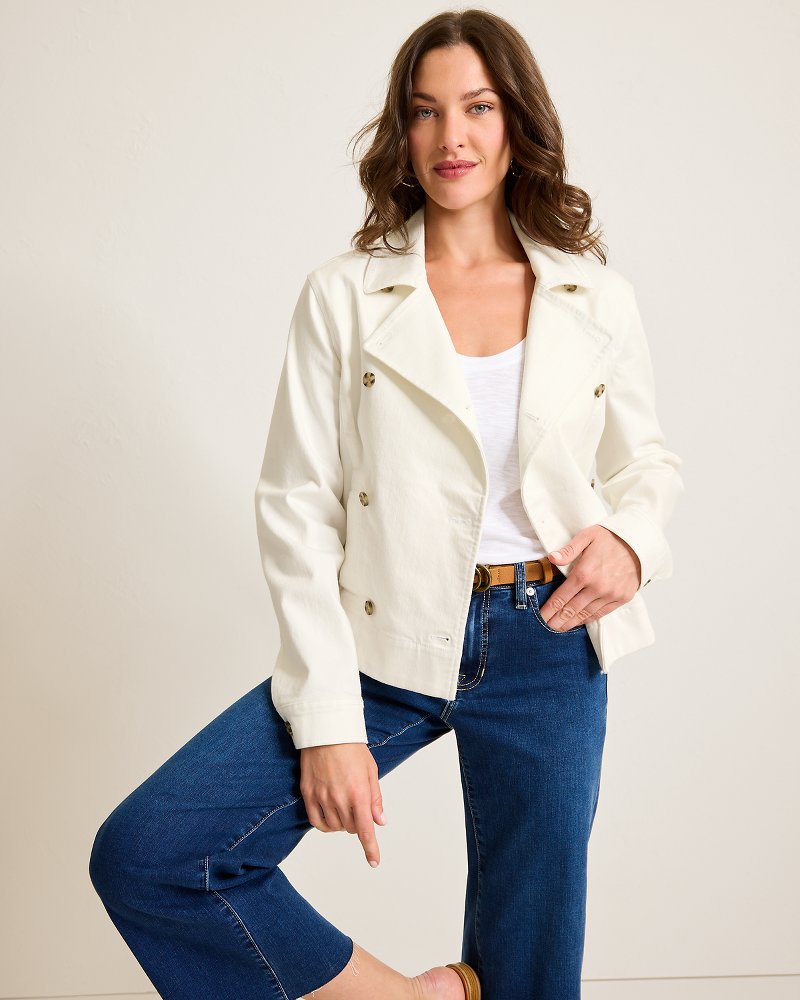 Tommy Bahama Top Pick - Cotton Twill Cropped Peacoat