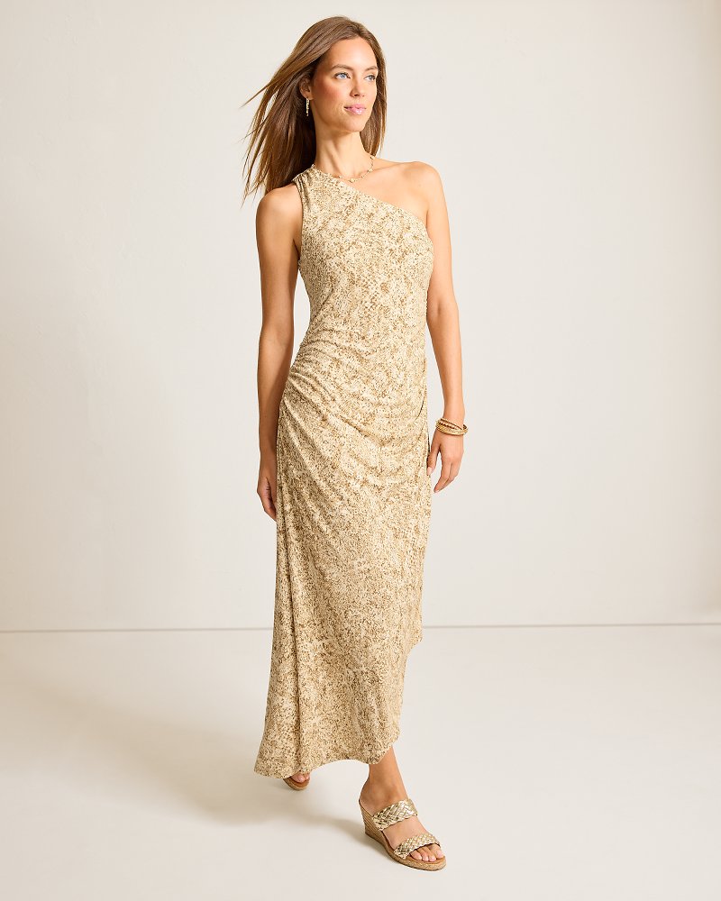 Tommy Bahama Top Pick - Playa Python Maxi One-Shoulder Dress
