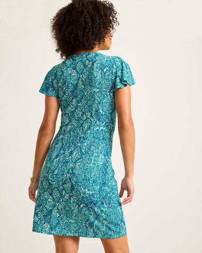 Tommy Bahama Premium - Clara Playa Python Short-Sleeve Faux-Wrap Dress