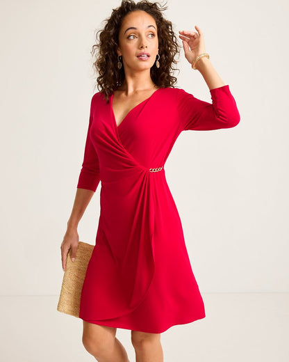 Tommy Bahama Sale - Clara 3/4-Sleeve Faux-Wrap Dress