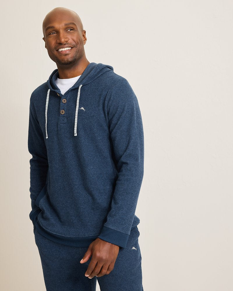 Tommy Bahama Everyday - Big & Tall Textured Twill Stripe Hoodie