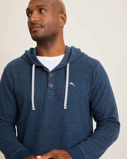 Tommy Bahama Everyday - Big & Tall Textured Twill Stripe Hoodie