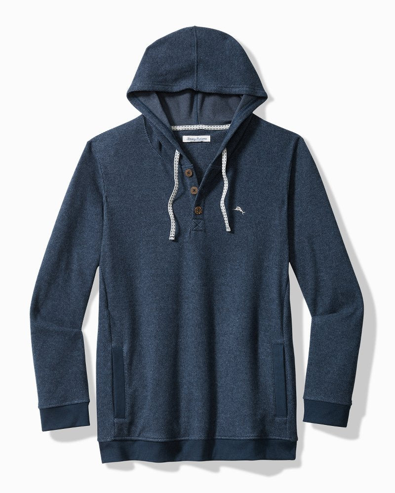 Tommy Bahama Everyday - Big & Tall Textured Twill Stripe Hoodie