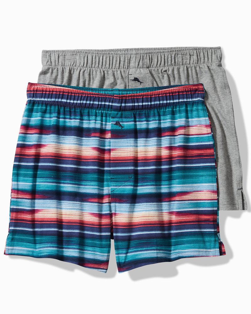 Tommy Bahama Top Pick - Tropical Print & Solid Knit Boxers—2-Pack