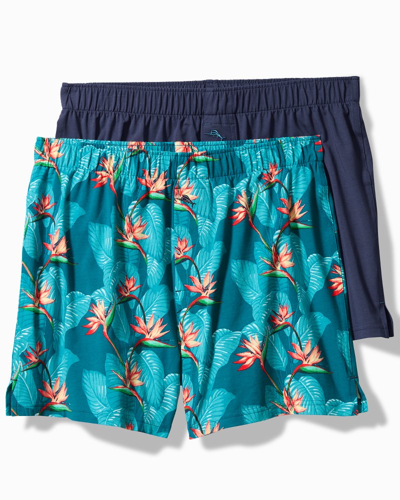 Tommy Bahama Sale - Big & Tall Tropical Print & Solid Knit Boxers—2-Pack