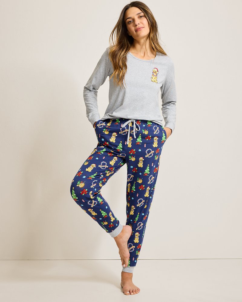 Tommy Bahama Latest - Holiday Dog Long Sleeve & Pants Family Pajama Set