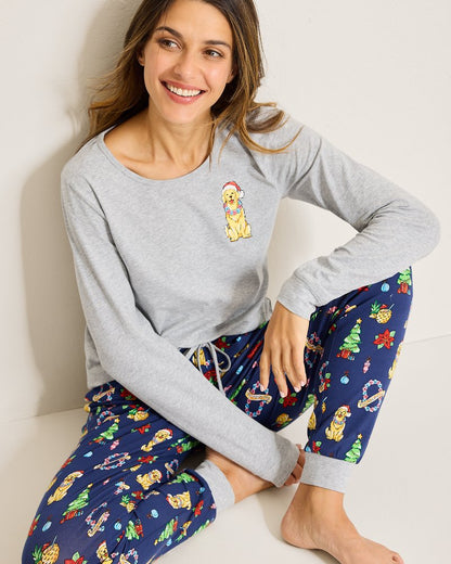 Tommy Bahama Latest - Holiday Dog Long Sleeve & Pants Family Pajama Set