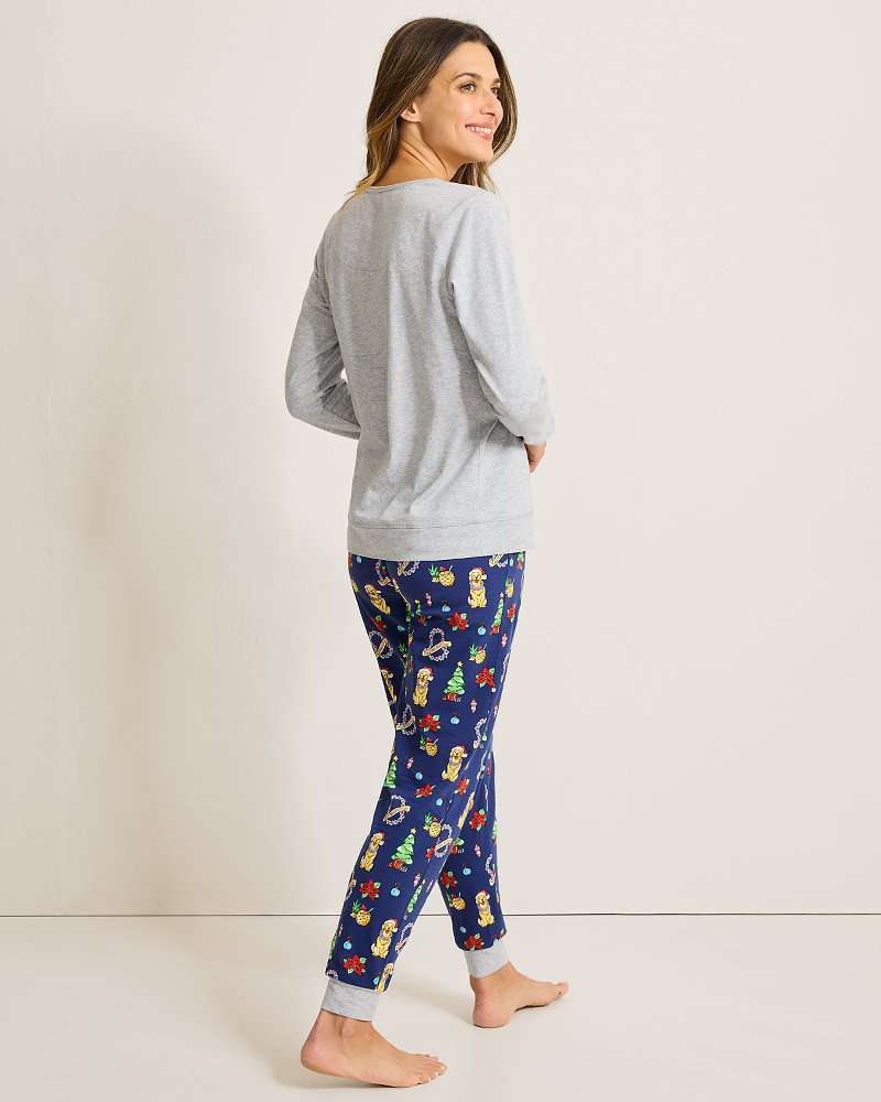 Tommy Bahama Latest - Holiday Dog Long Sleeve & Pants Family Pajama Set