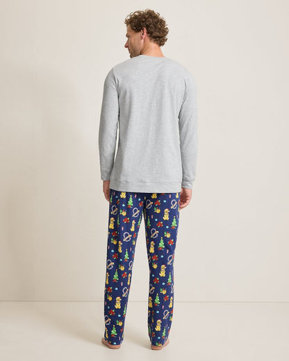 Tommy Bahama Featured - Big & Tall Holiday Dog Long Sleeve & Pants Pajama Set