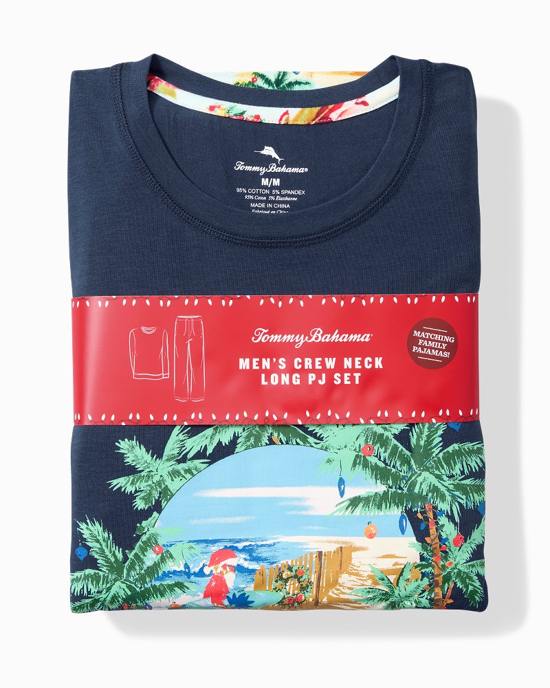 Tommy Bahama Latest - Big & Tall Holiday Santa Long Sleeve & Pants Pajama Set