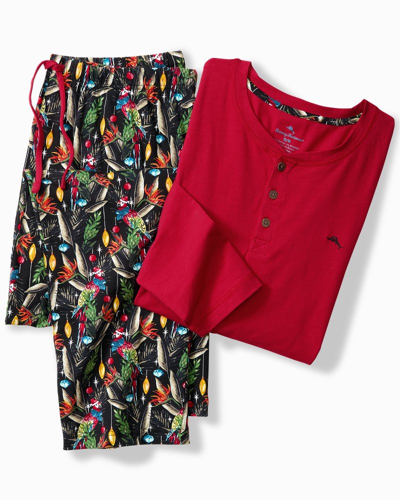 Tommy Bahama Premium - Holiday Parrot Henley & Pants Pajama Set