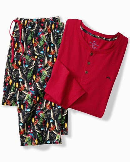 Tommy Bahama Premium - Holiday Parrot Henley & Pants Pajama Set
