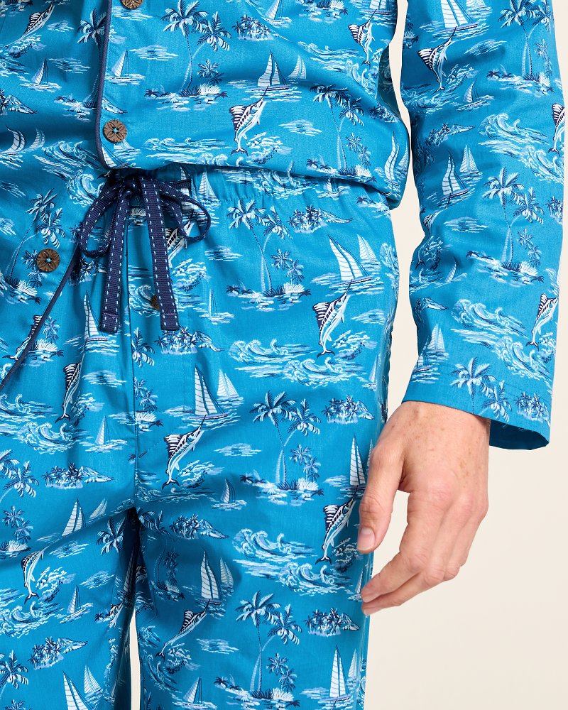 Tommy Bahama Discount - Woven Long Sleeve & Pants Pajama Set
