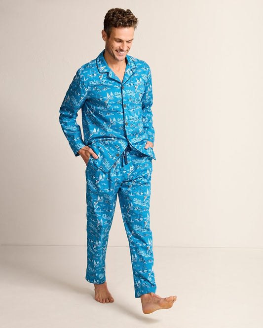 Tommy Bahama Value - Big & Tall Woven Long Sleeve & Pants Pajama Set