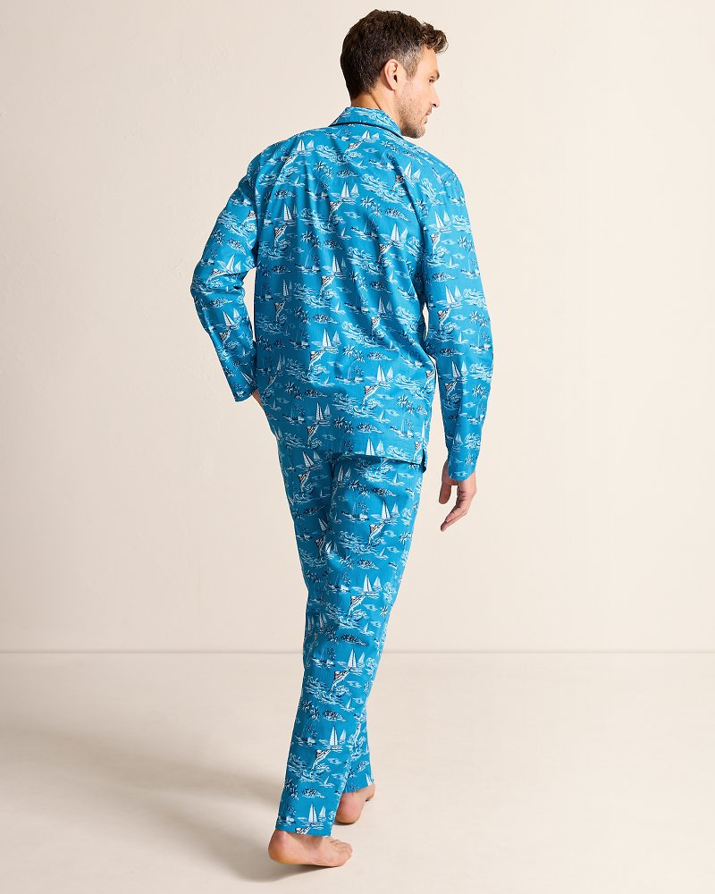 Tommy Bahama Value - Big & Tall Woven Long Sleeve & Pants Pajama Set