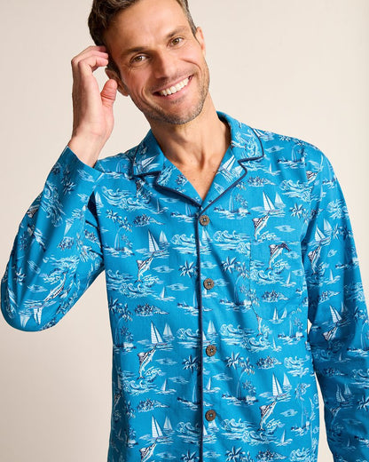 Tommy Bahama Value - Big & Tall Woven Long Sleeve & Pants Pajama Set