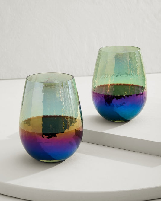 Tommy Bahama Top Pick - Luster Stemless Wine Glasses — Set of 2