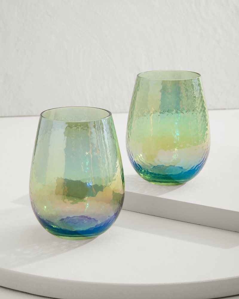 Tommy Bahama Top Pick - Luster Stemless Wine Glasses — Set of 2
