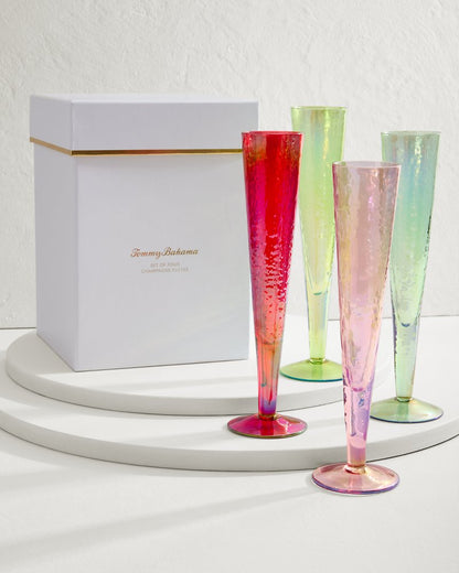 Tommy Bahama Premium - Luster Champagne Glasses — Set of 4
