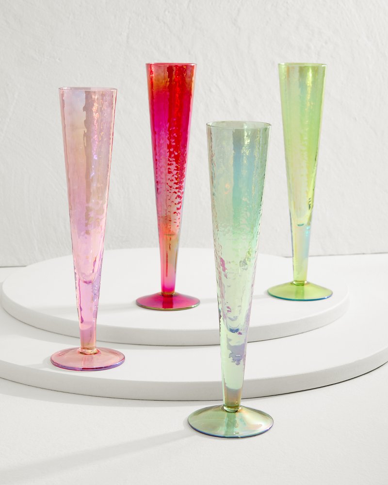 Tommy Bahama Premium - Luster Champagne Glasses — Set of 4