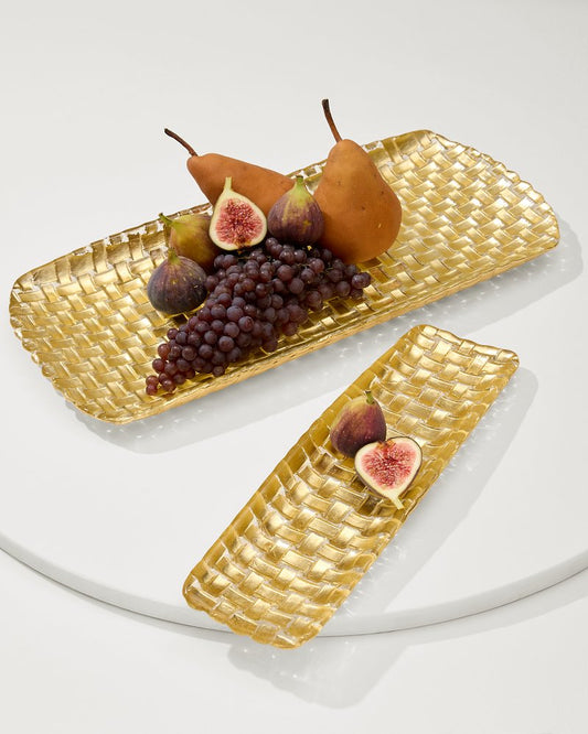 Tommy Bahama Quality - Braided Glass Serving Trays — Set of 2