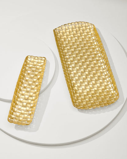 Tommy Bahama Quality - Braided Glass Serving Trays — Set of 2