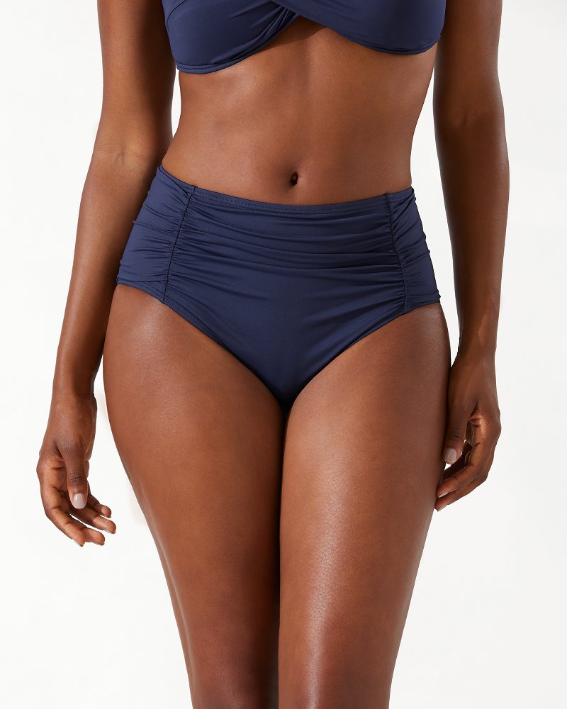Tommy Bahama Best Seller - Pearl Shirred High-Waist Bikini Bottoms
