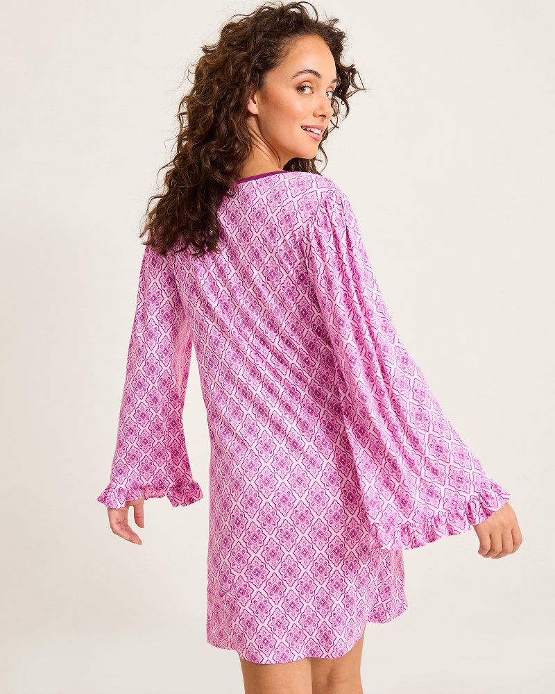 Tommy Bahama Popular - Jersey Long-Sleeve Short Sleep Dress