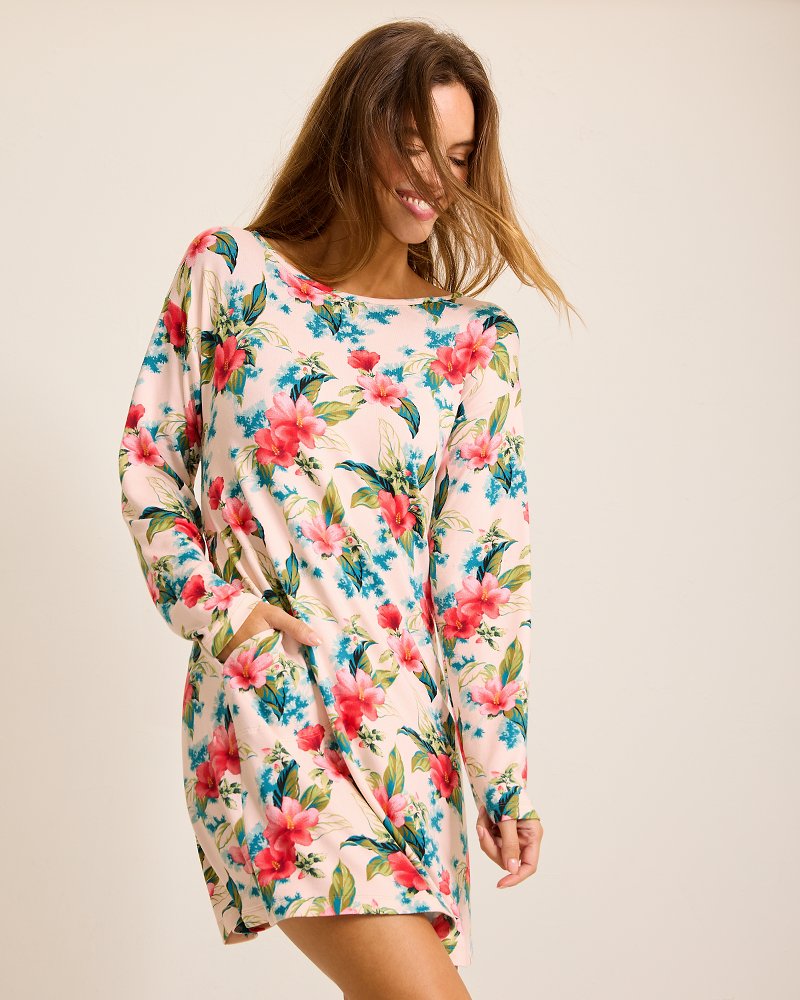 Tommy Bahama Quality - Knit Long-Sleeve Short Sleep Dress