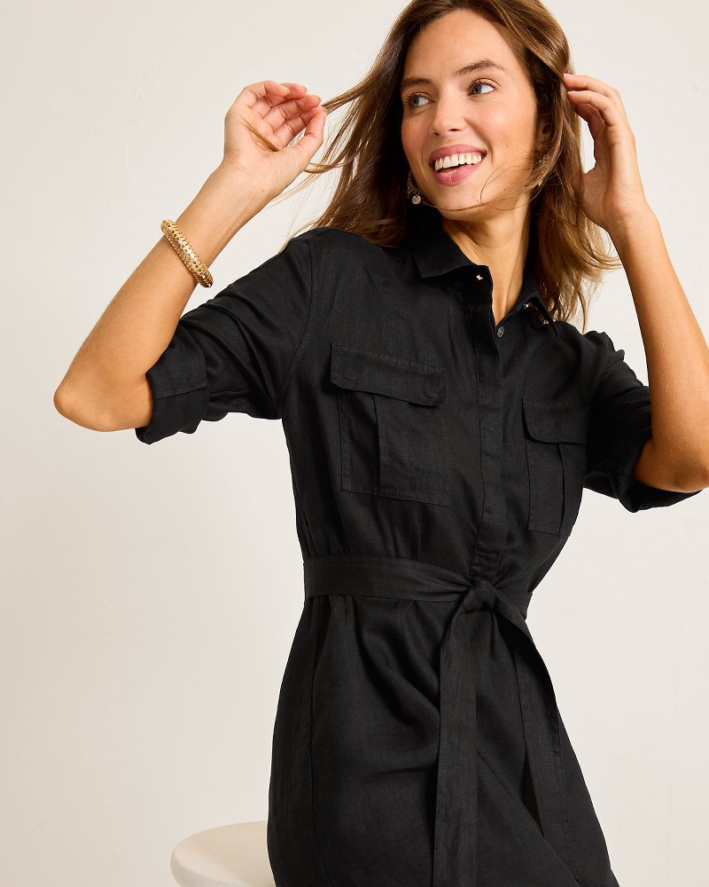 Tommy Bahama Sale - Two Palms Patch-Pocket Linen Dress
