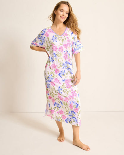 Tommy Bahama Discount - Jersey Short-Sleeve Maxi Sleep Caftan
