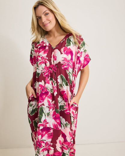 Tommy Bahama Classic - Satin Maxi Sleep Caftan