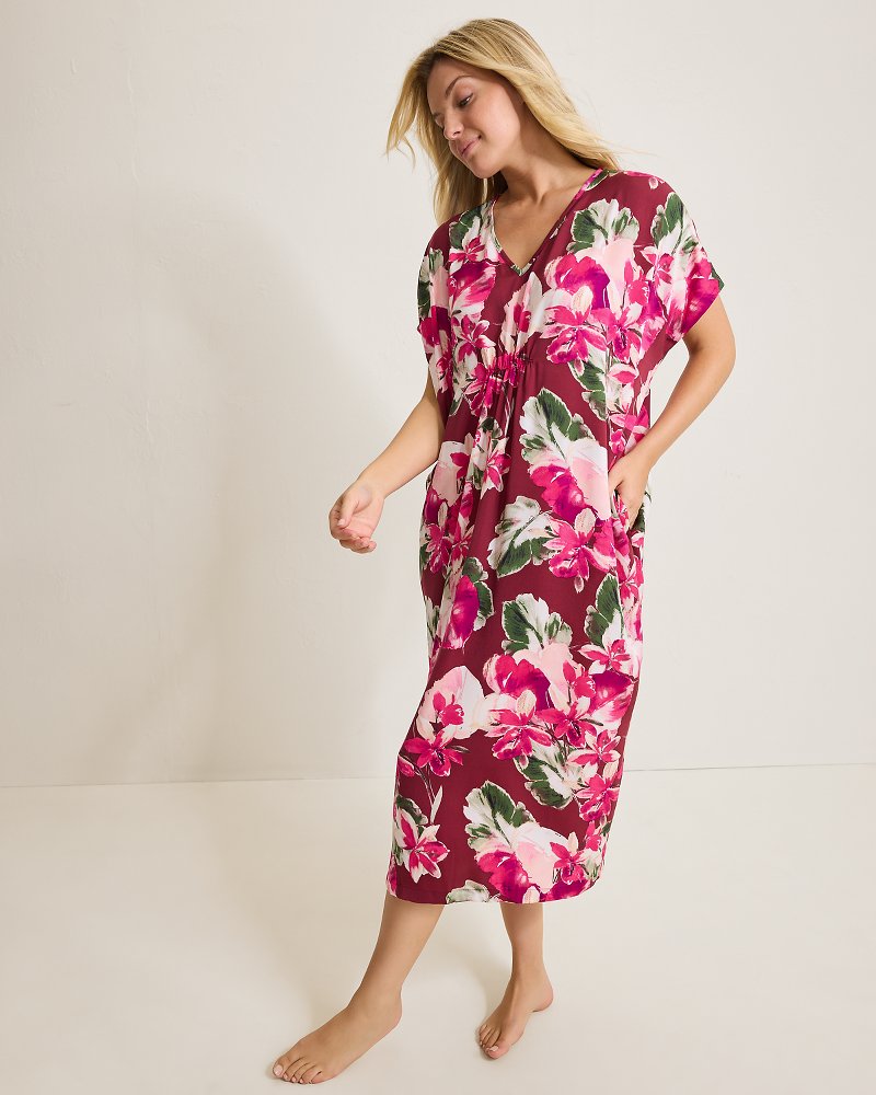 Tommy Bahama Classic - Satin Maxi Sleep Caftan