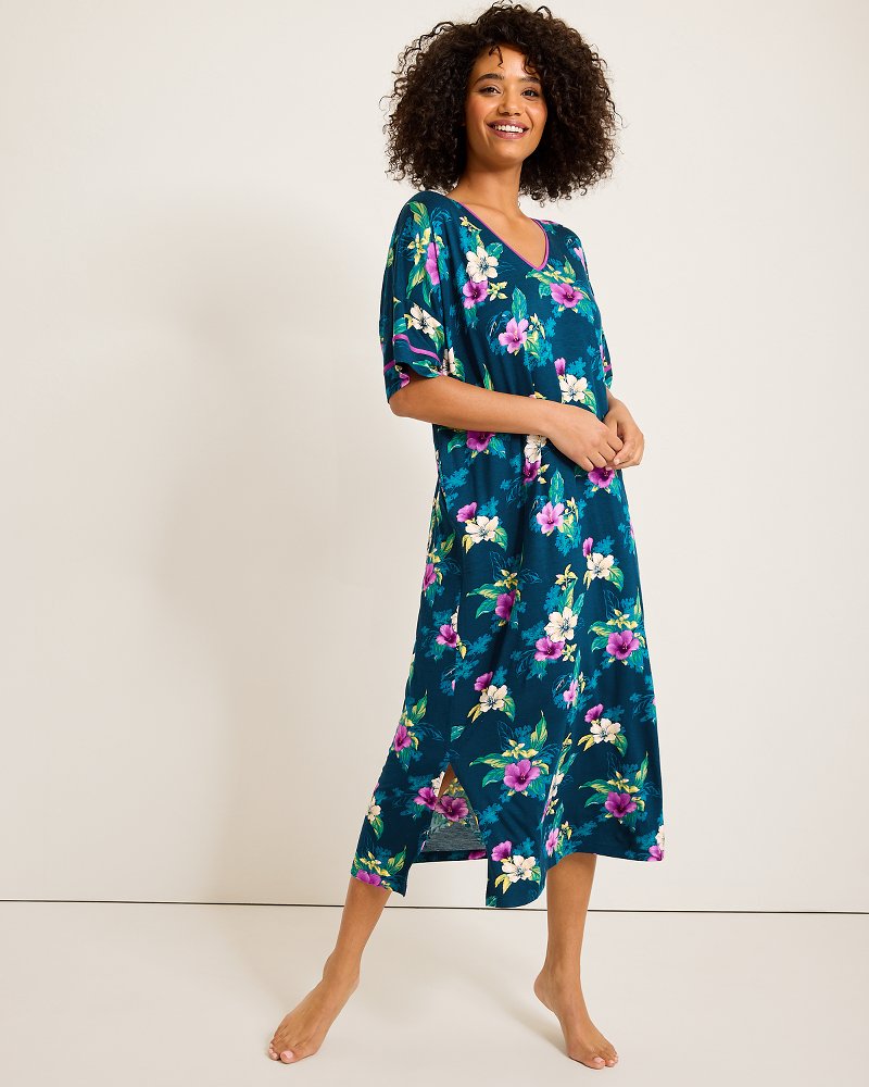 Tommy Bahama Everyday - Jersey Short-Sleeve Maxi Sleep Caftan