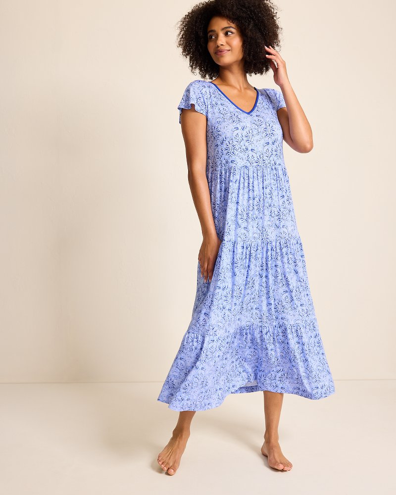Tommy Bahama Discount - Jersey Short-Sleeve Maxi Sleep Dress